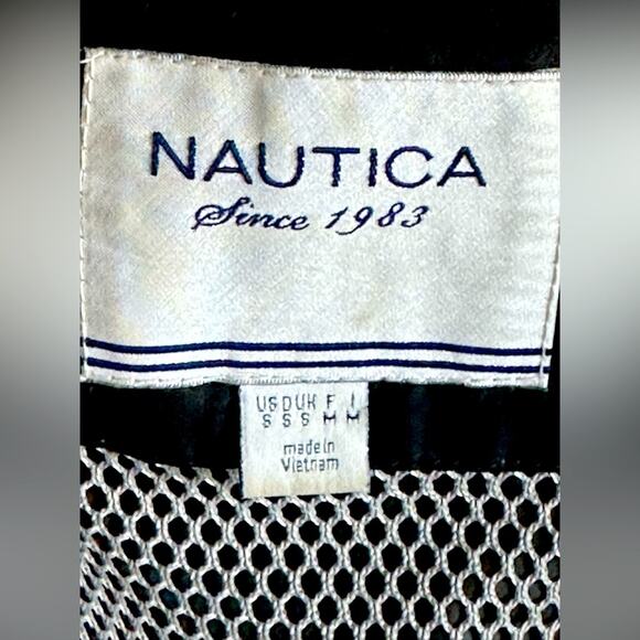 Nautica Womens Size Small Black Full Zip Lined Hooded Windbreaker Coat euc - Picture 2 of 4